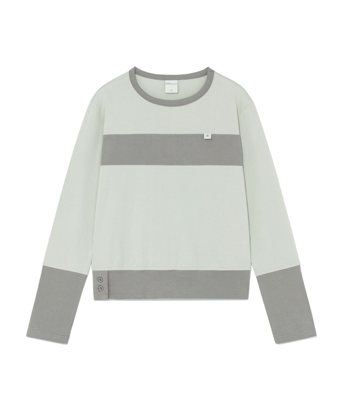 더콜디스트모먼트(THE COLDEST MOMENT) (w) TCM color block line long sleeve (pistachio)