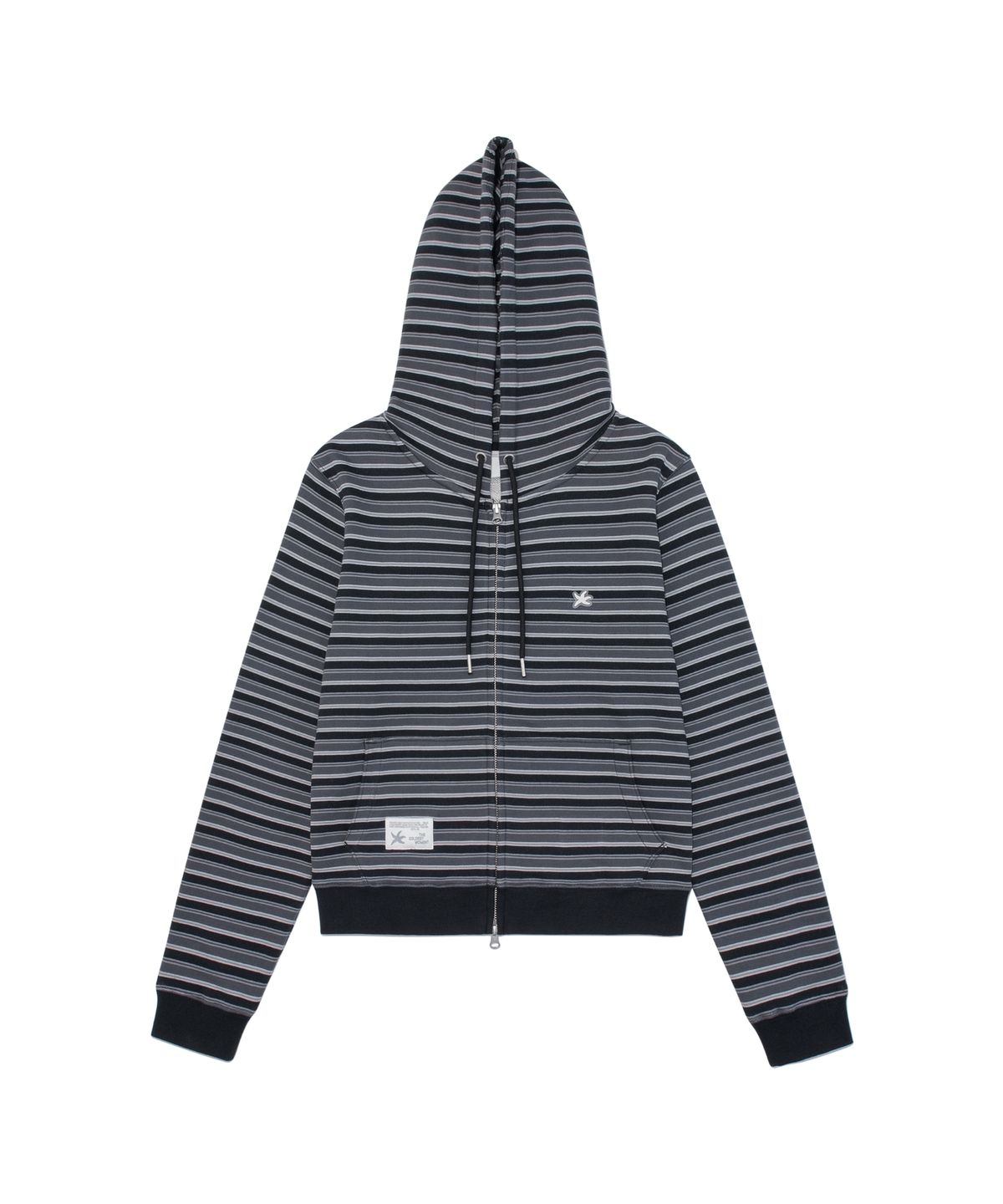 더콜디스트모먼트(THE COLDEST MOMENT) TCM stripe standard hooded zip-up (black)