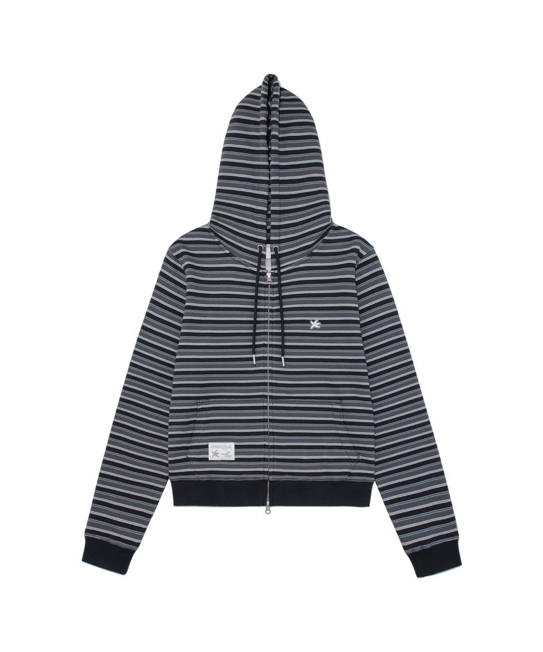 TCM stripe standard hooded zip-up (black)