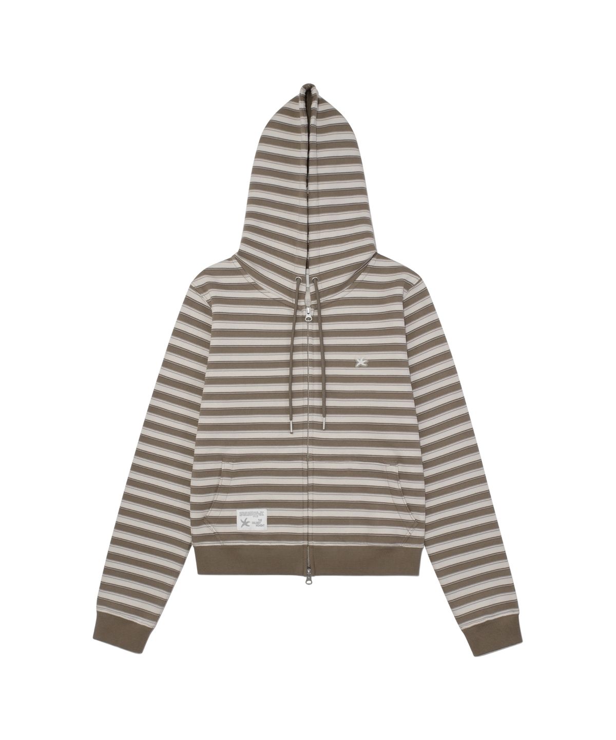 더콜디스트모먼트(THE COLDEST MOMENT) TCM stripe standard hooded zip-up (brown)