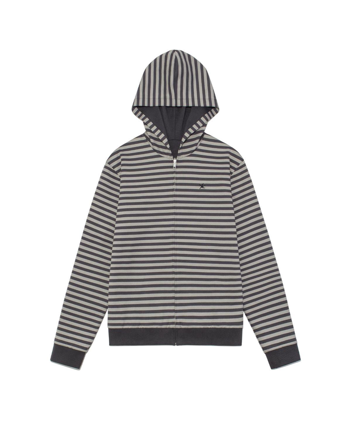 더콜디스트모먼트(THE COLDEST MOMENT) TCM reversible stripe hooded zip-up (charcoal)