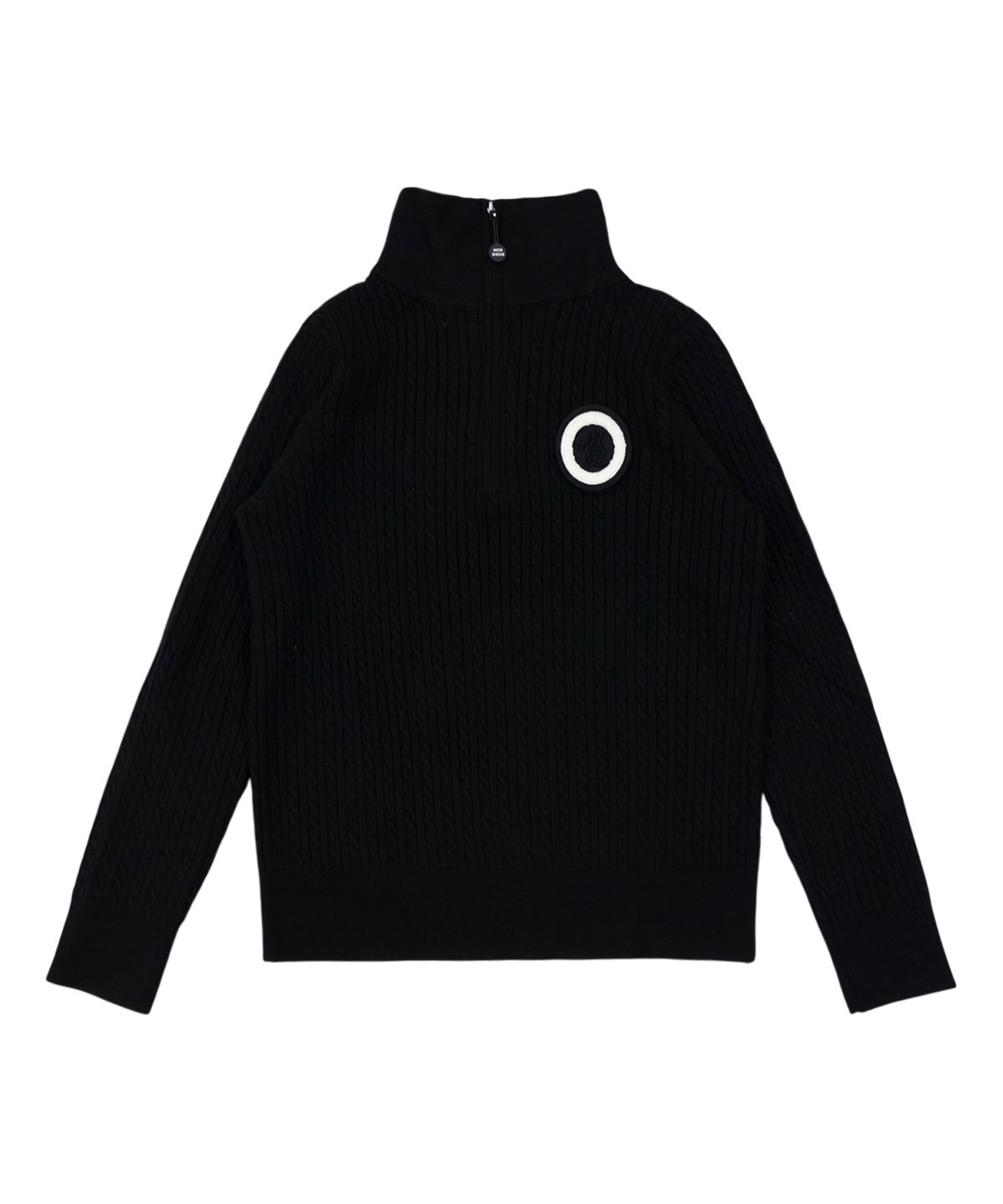 몽버디 골프(MONBIRDIE GOLF) 엠블럼 아노락 스웨터 BLACK