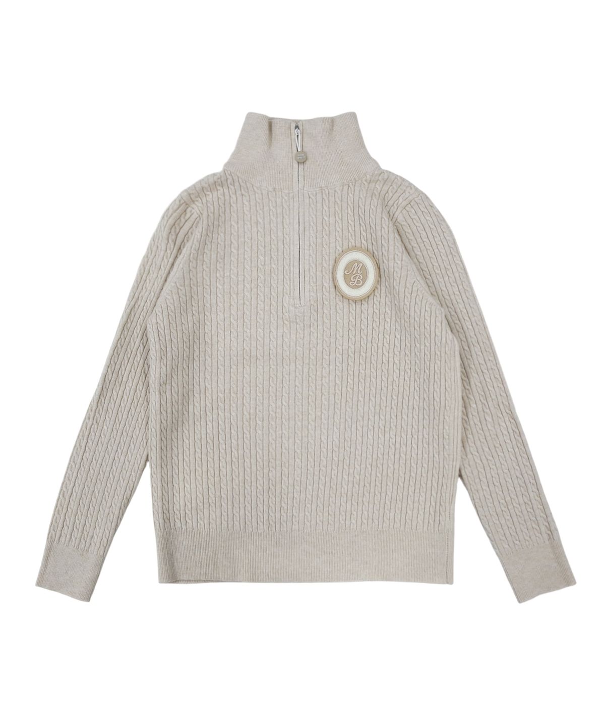 몽버디 골프(MONBIRDIE GOLF) 엠블럼 아노락 스웨터 BEIGE