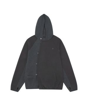 TCM curved button waffle jacket (charcoal)