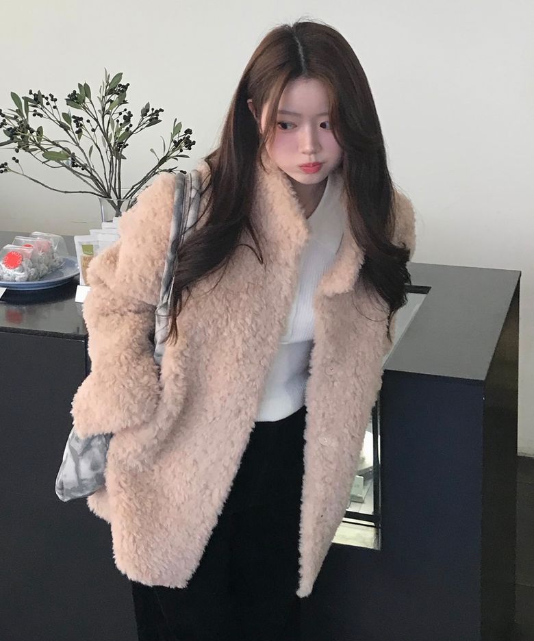 [W]시어링 하프 퍼코트 - 2color