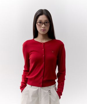 스몰 체리 스탠다드핏 가디건 [레드]