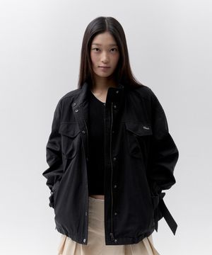 플레인 루즈핏 필드 자켓 [블랙]