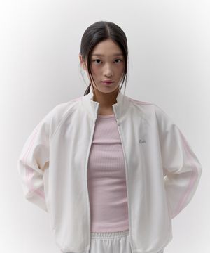 라인 디테일 트랙 집업 [화이트]