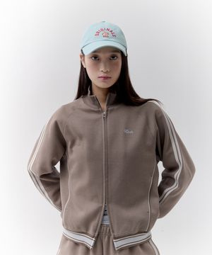 라인 디테일 트랙 집업 [브라운]