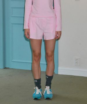 White Band Pink Short Pants