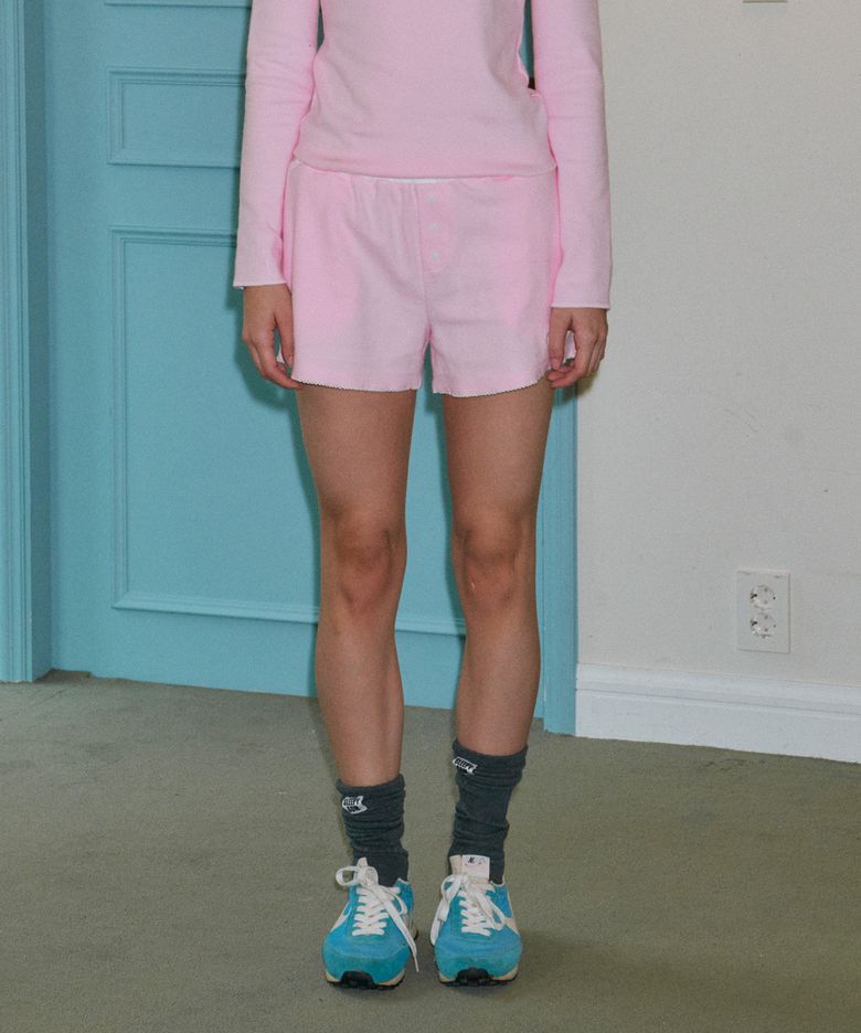 White Band Pink Short Pants