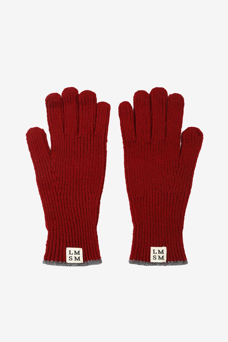 LMSM wool knit gloves_burgundy