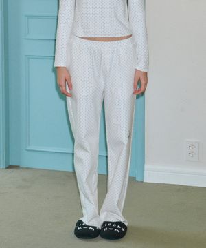 White Bubble Pop Long Pants