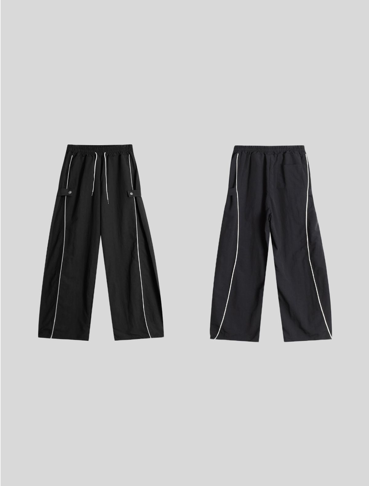 마인드머슬커넥션(MMC) 파이핑 스냅 나일론 팬츠 [BLACK]
