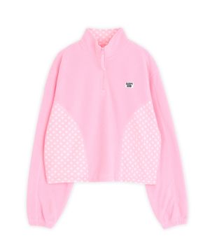 Pink Fleece Harf Zip-Up
