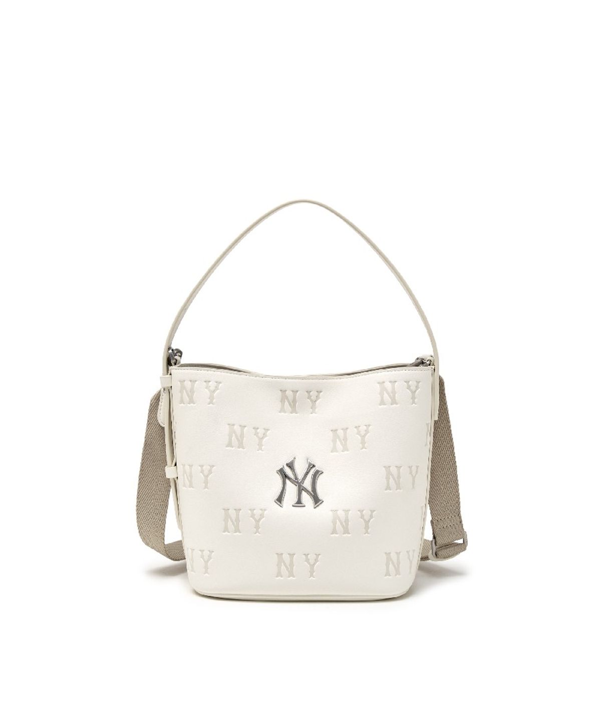 엠엘비(MLB) 클래식 모노그램 엠보 버킷백 NY (Cream)