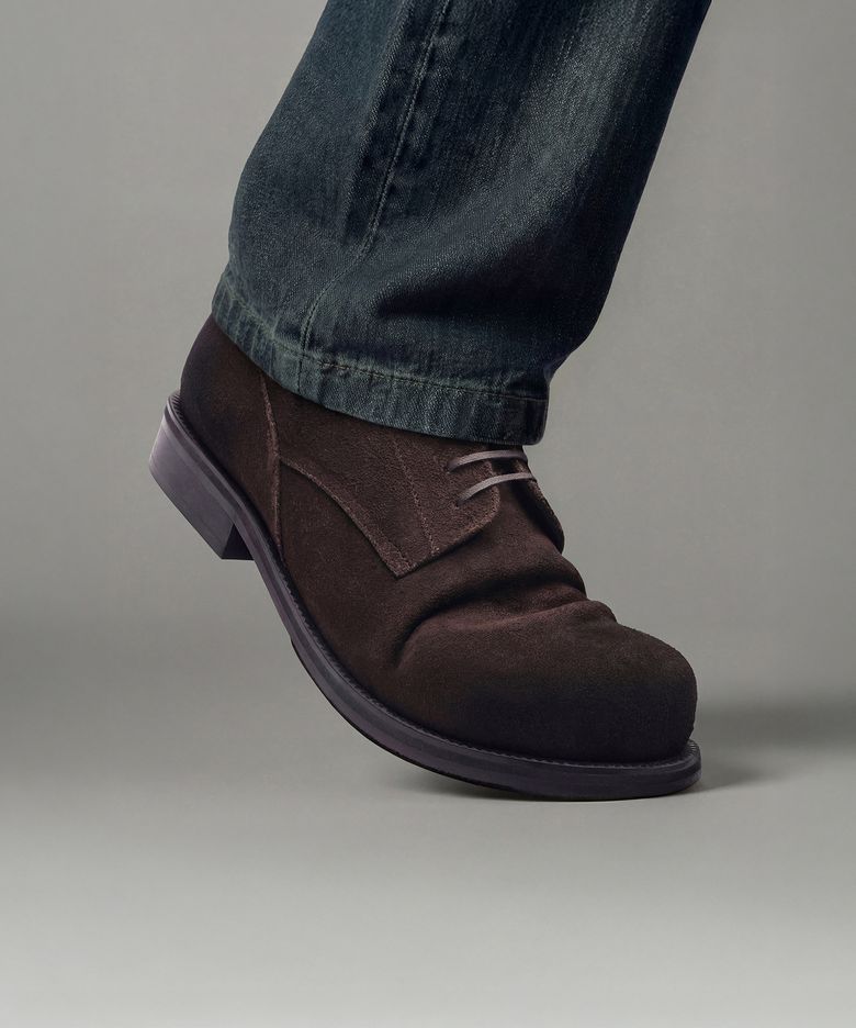 [천연소가죽 +5cm] TREE RING WASHING SUEDE DERBY (DARK BROWN)