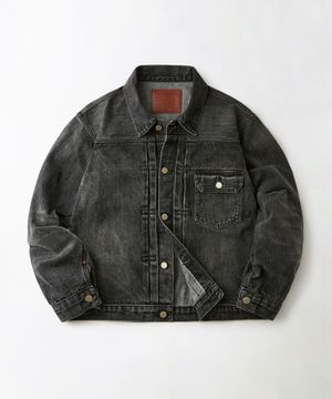 SELVEDGE DENIM 1ST JACKET_WASHED BLACK