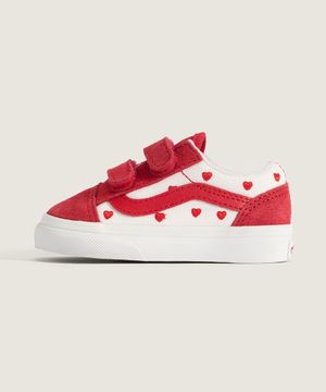 올드스쿨 V 토들러_레드 핫 발렌타인스 레이싱레드/트루화이트