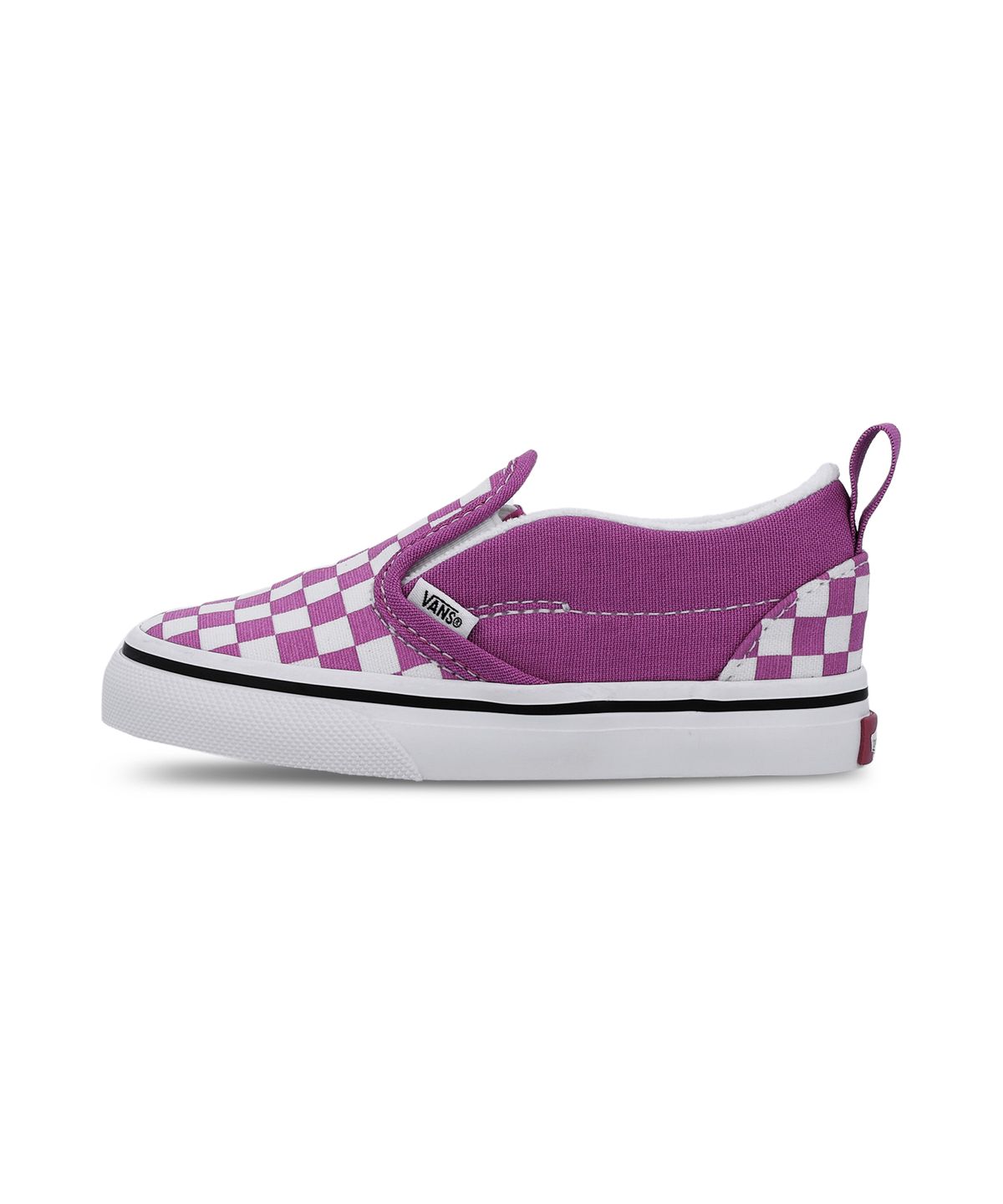 반스 키즈(VANS KIDS) 슬립온 V 토들러_컬러 띠어리 체커보드 퍼플/화이트
