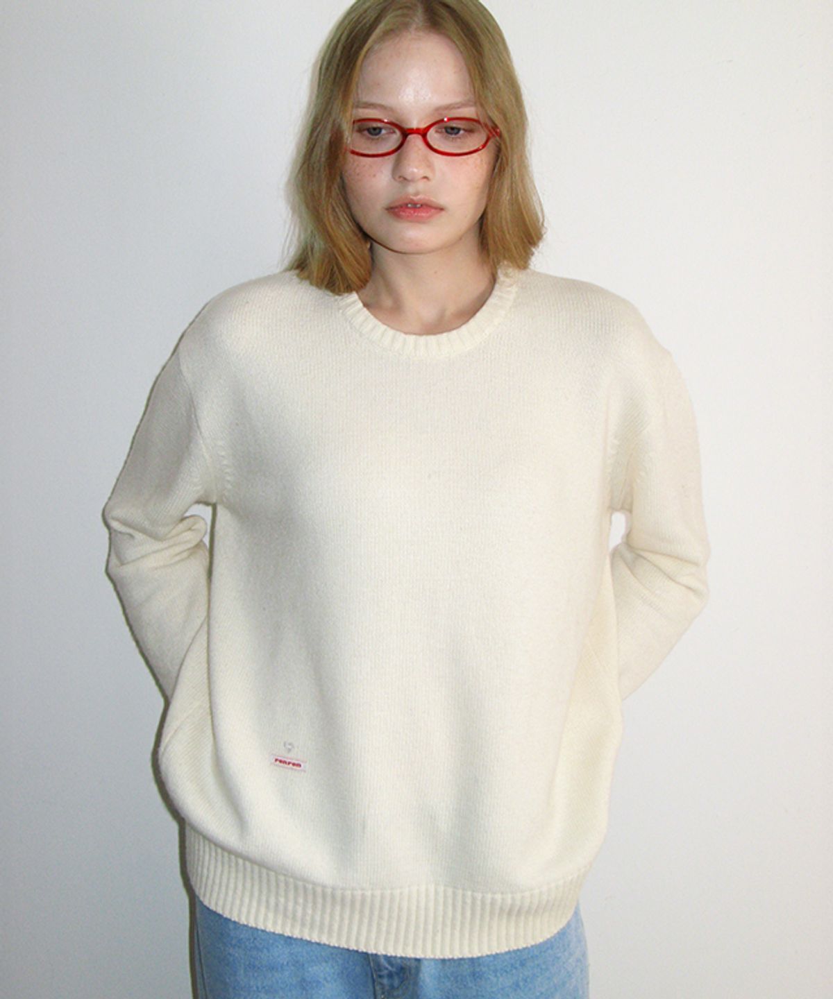 론론(RONRON) DAILY SOFT ROUND KNIT IVORY