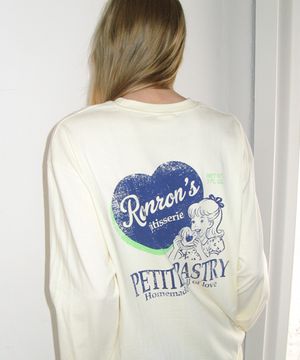 HEART PASTRY OVER FIT LONG SLEEVE CREAM