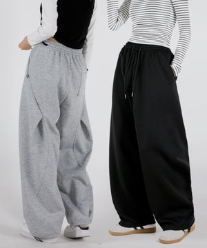 여자 사이드커브절개 와이드핏 스트링팬츠 3COLOR