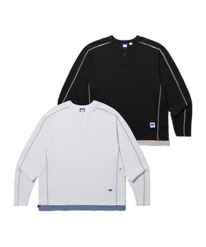 [2COLORS] 헨리넥 와플 롱슬리브