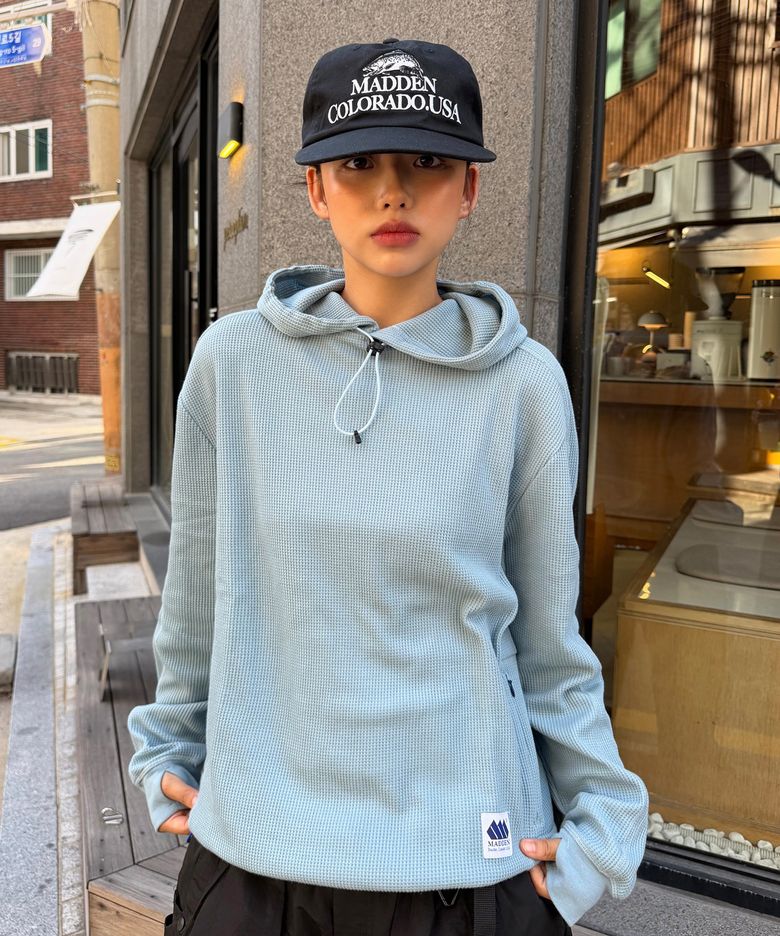 [유소정 PICK] [4COLORS] 라인드 와플 후디
