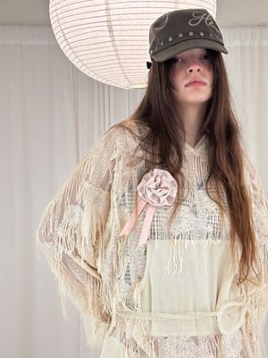 로즈 코르사주 핀 (도트 베이비핑크)