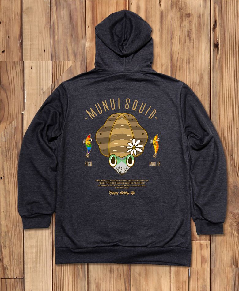 FICO-HOODY-278 익스트림 낚시 브랜드 피코앵글러 무늬오징어 후드티