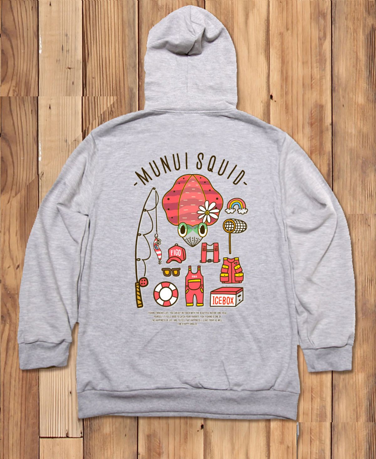 돌돌(DOLDOL) FICO-HOODY-281 익스트림 낚시 브랜드 피코앵글러 무늬오징어 후드티