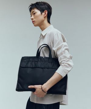 [크로스백 가능]블랙 나일론 브리프백