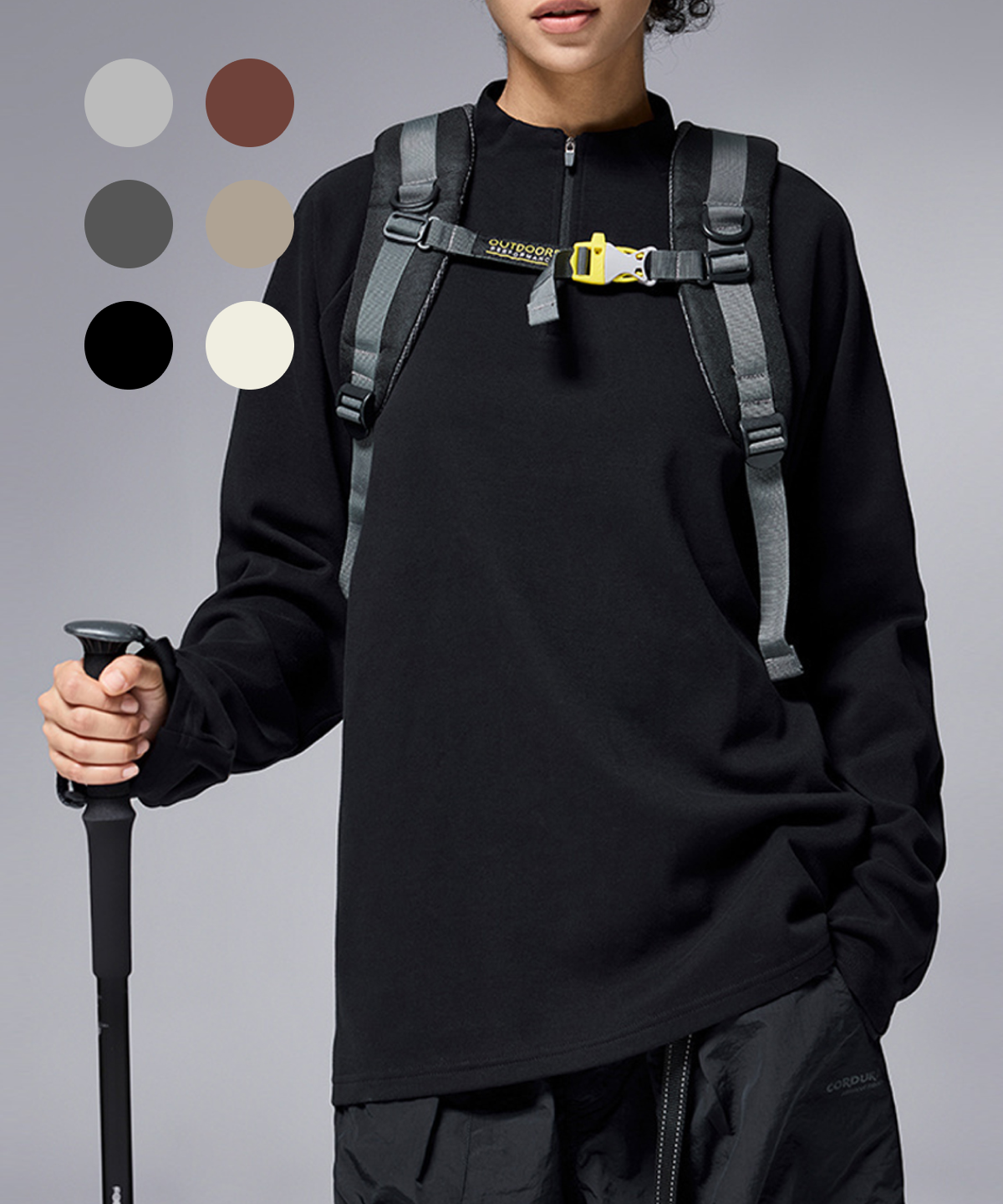 버튼서울(BUTTON SEOUL) 테크 플리스 롱슬리브 하프 집업 (6 COLORS)