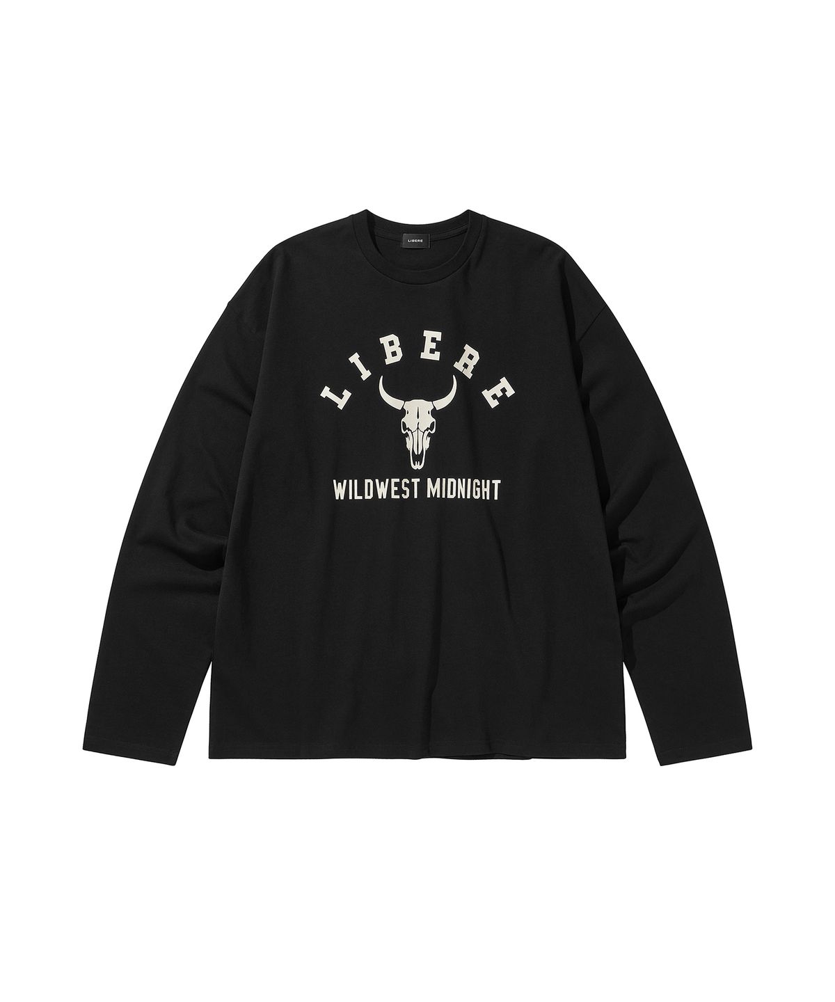 리베레(LIBERE) BISON BULL LONG SLEEVE T-SHIRTS / BLACK