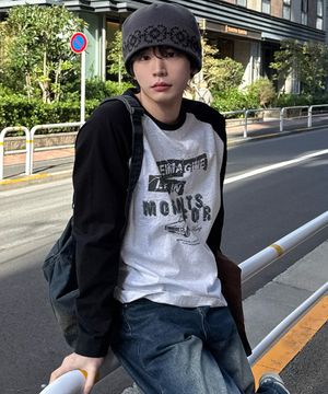 래글런 오버핏 긴팔 티셔츠 - 2color