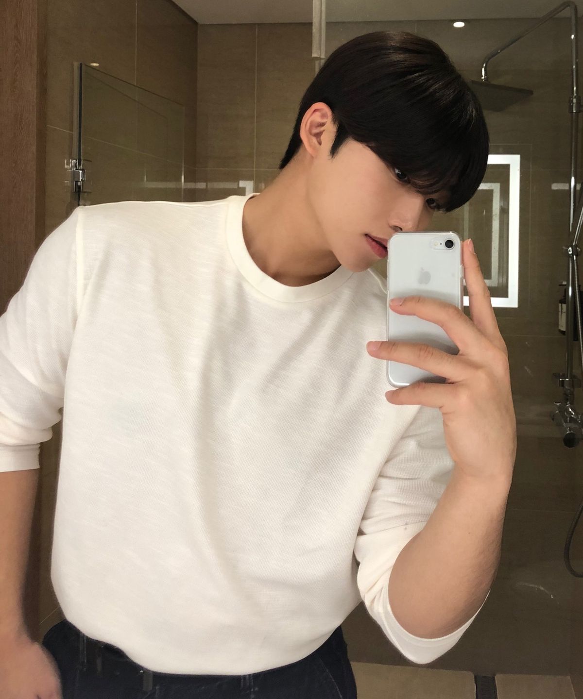 마인드브릿지(MINDBRIDGE) 사카리바 슬럽 라운드 긴팔 티셔츠 - 2color