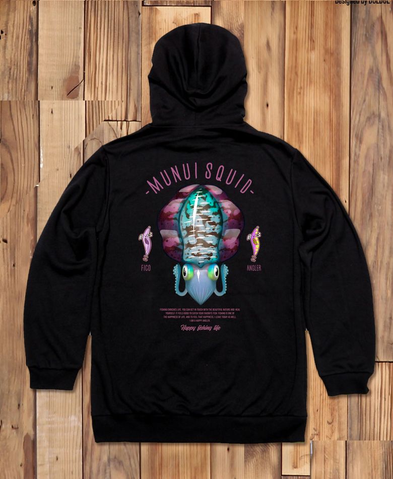 FICO-HOODY-287 익스트림 낚시 브랜드 피코앵글러 무늬오징어 후드티