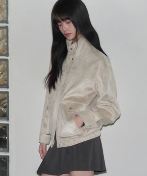 더블 포켓 스웨이드 블루종 자켓 [CREAM]