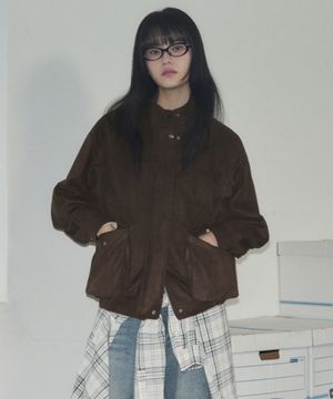 더블 포켓 스웨이드 블루종 자켓 [D.BROWN]