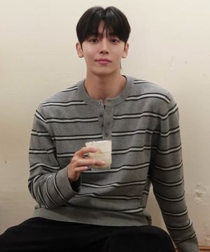 [ON]하찌 조직 헨리넥 세미 오버핏 데일리 니트 - 4color