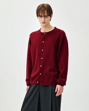 타임리스 홀가먼트 카라리스 가디건 멜란지레드 ZI2KT292MR