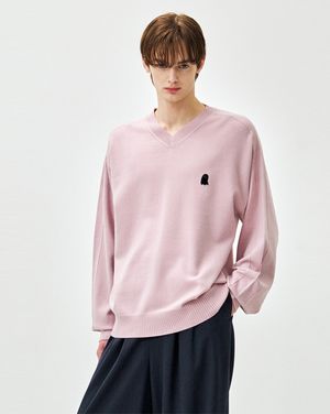 셈블런스 홀가먼트 브이넥 니트 라이트 핑크 ZI2KT809LP