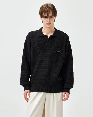 트위드 오픈카라 블랙 ZI2KT204BK