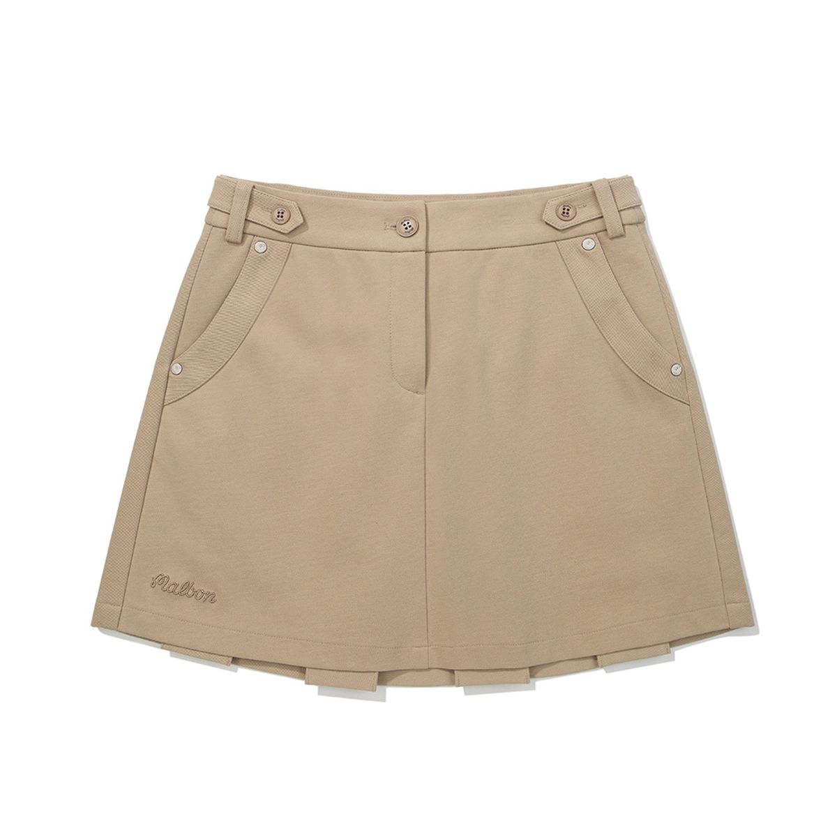 말본 골프(MALBON GOLF) 백플리츠 A라인 스커트 BEIGE (WOMAN)