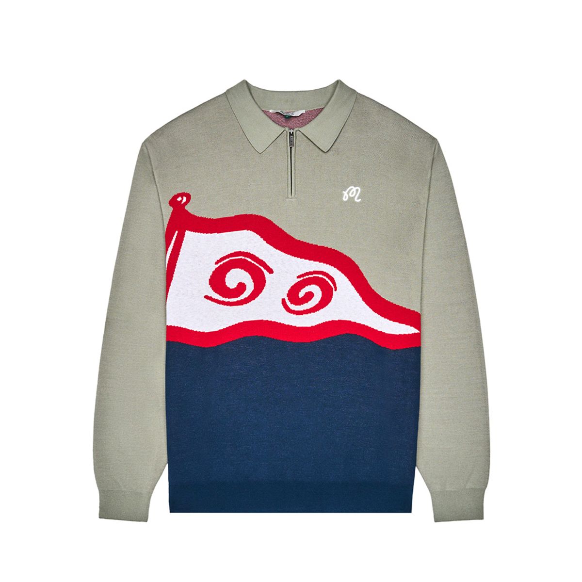 말본 골프(MALBON GOLF) [Golf & Yacht Club] 버지 카라 스웨터 NAVY (MAN)