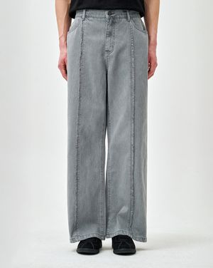 버티컬 컷 플레어 데님 팬츠 그레이 ZI2PT236GY
