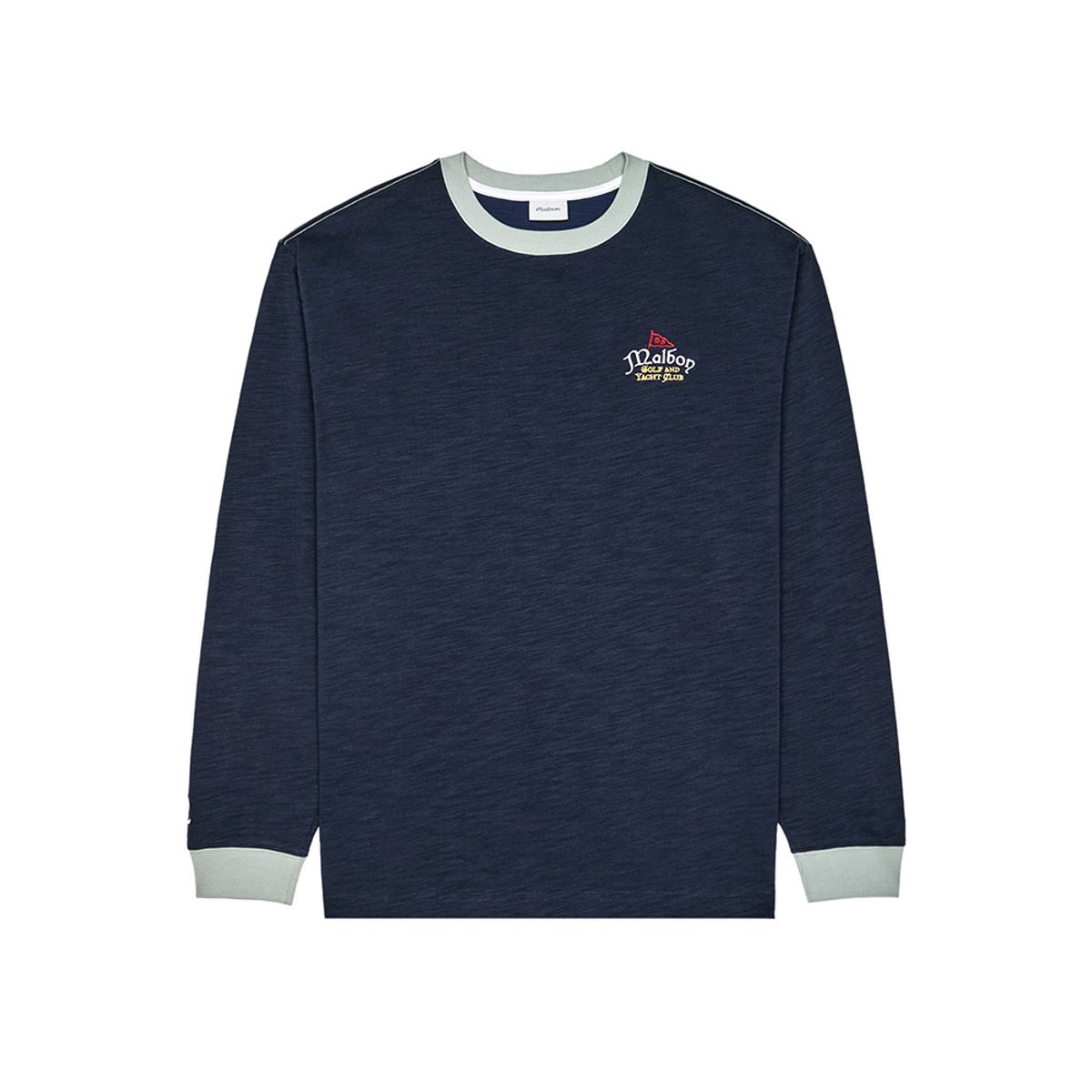 말본 골프(MALBON GOLF) [Golf & Yacht Club] 포트 라운드 긴팔 티셔츠 NAVY (MAN)
