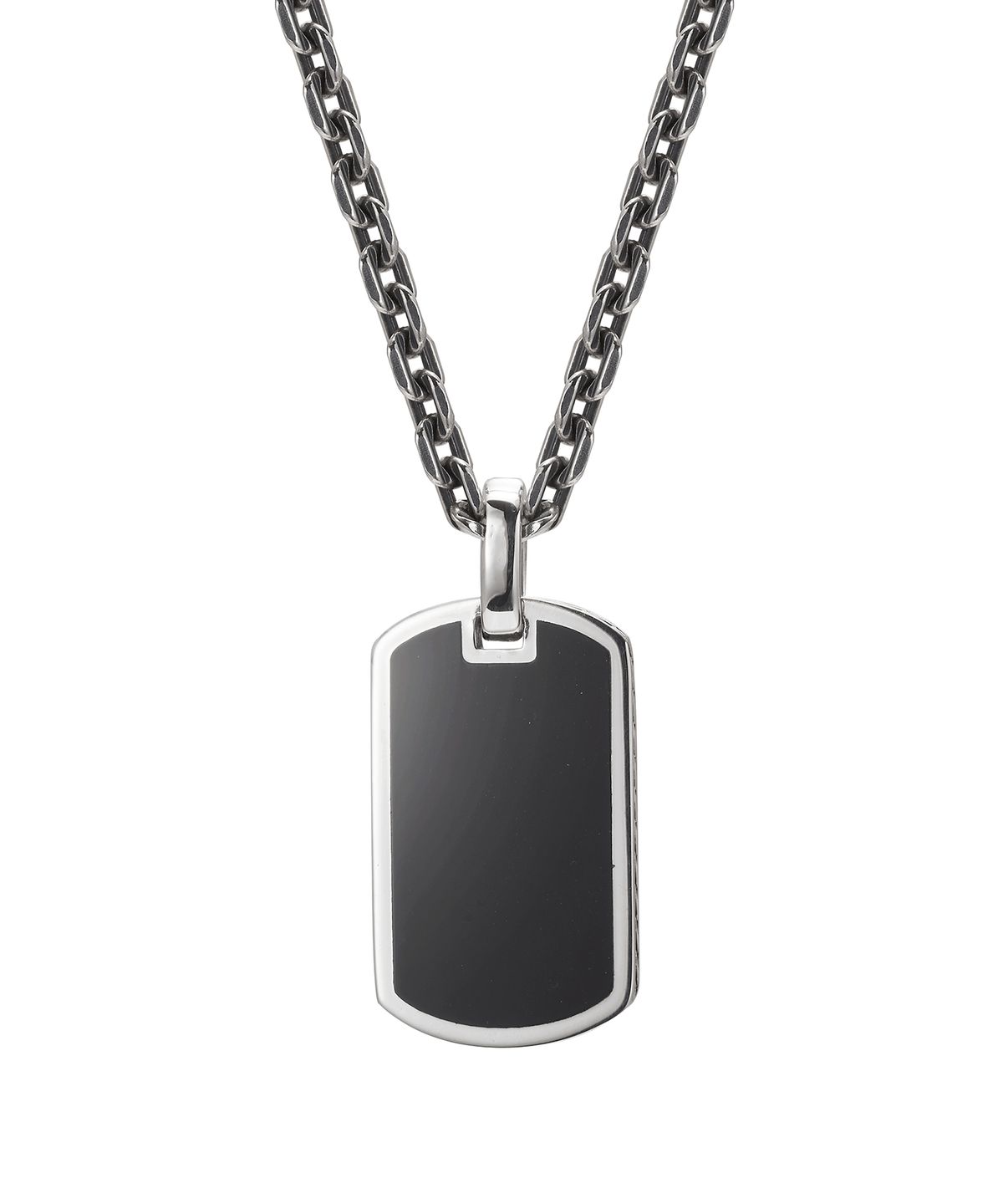 스팅925(STING925) Dog Tag Onyx Rope Pendant
