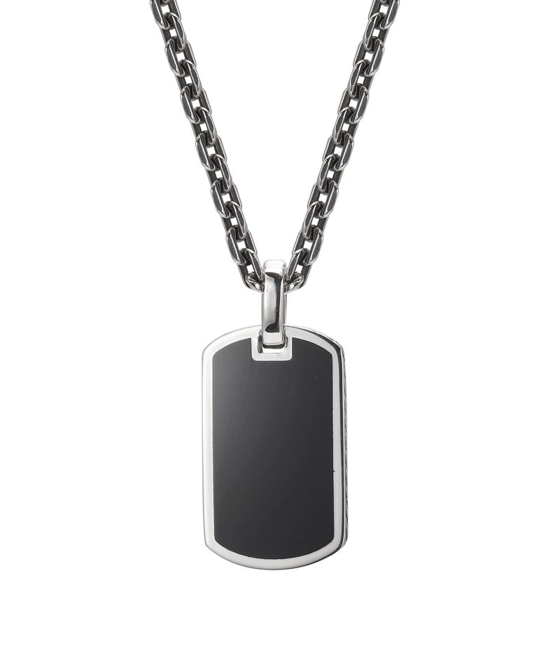 Dog Tag Onyx Rope Pendant